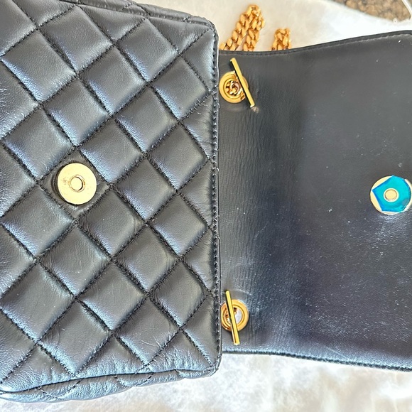 Versace Black Quilted Crossbody Bag with Gold Chain - Picture 8 of 11